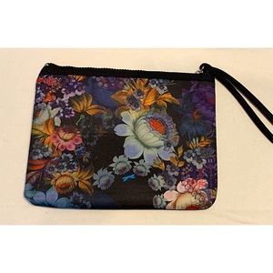 NEW! Cynthia Rowley GO pouch, black w/floral print